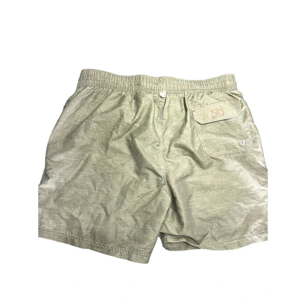 Caribbean Joe Island Supply Swim Trunks Adult XL Mesh‎ Lined Solid Print Green